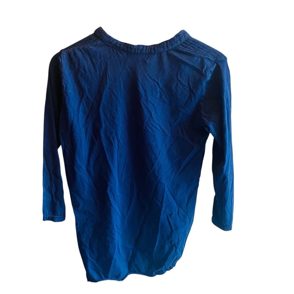 Michael Stars Mabel Mixed Fabric Henley 3/4 Sleeve in Nocturnal Sz XS - Picture 4 of 7